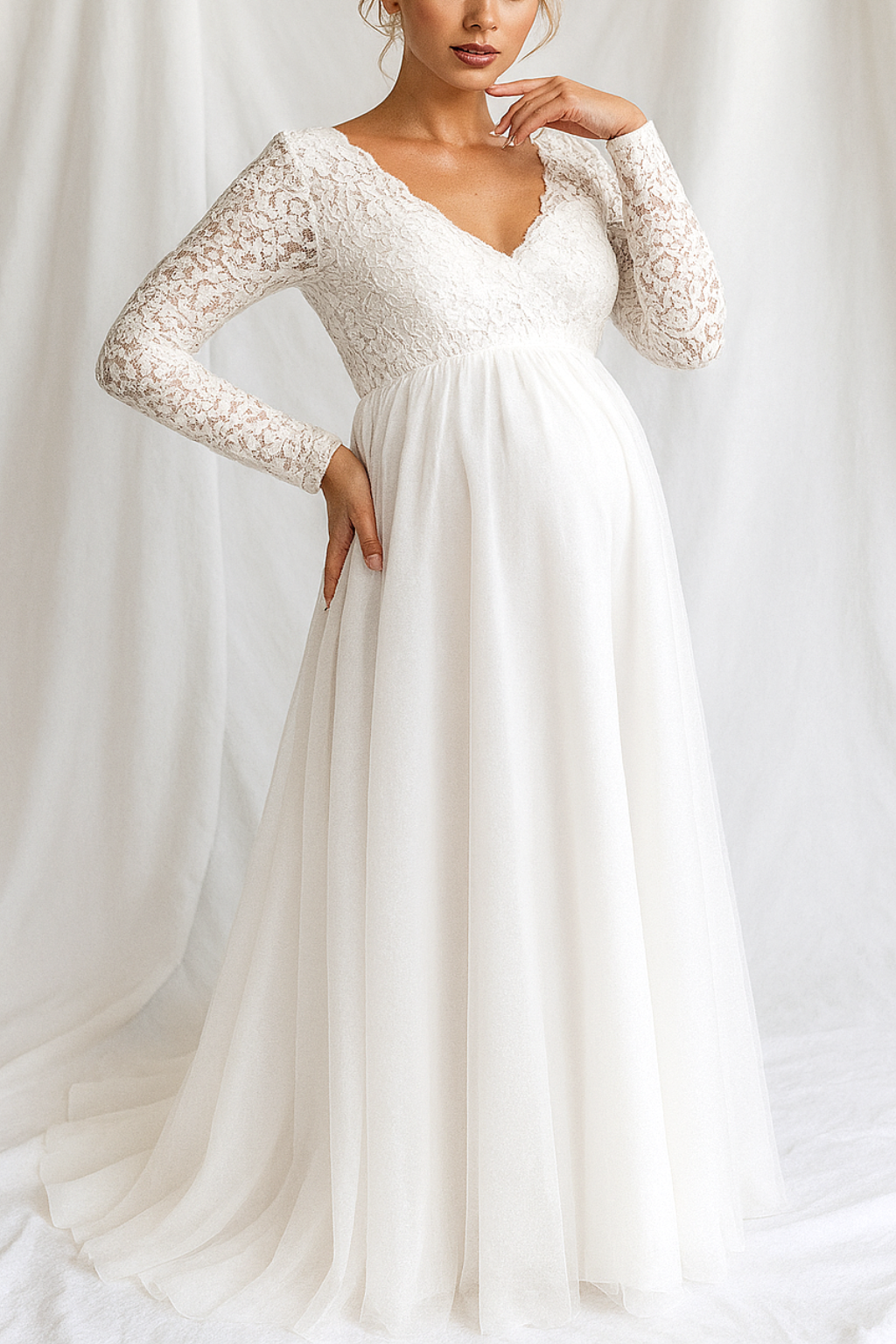 Ilaria - Schwangerschafts-Maxikleid aus Spitze