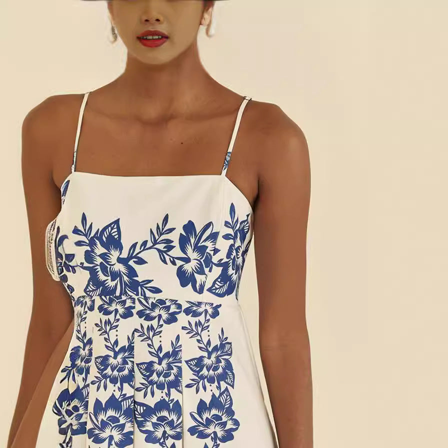 Xyla – Bedrucktes Fit & Flare Sommerkleid Blau 2-0-cib