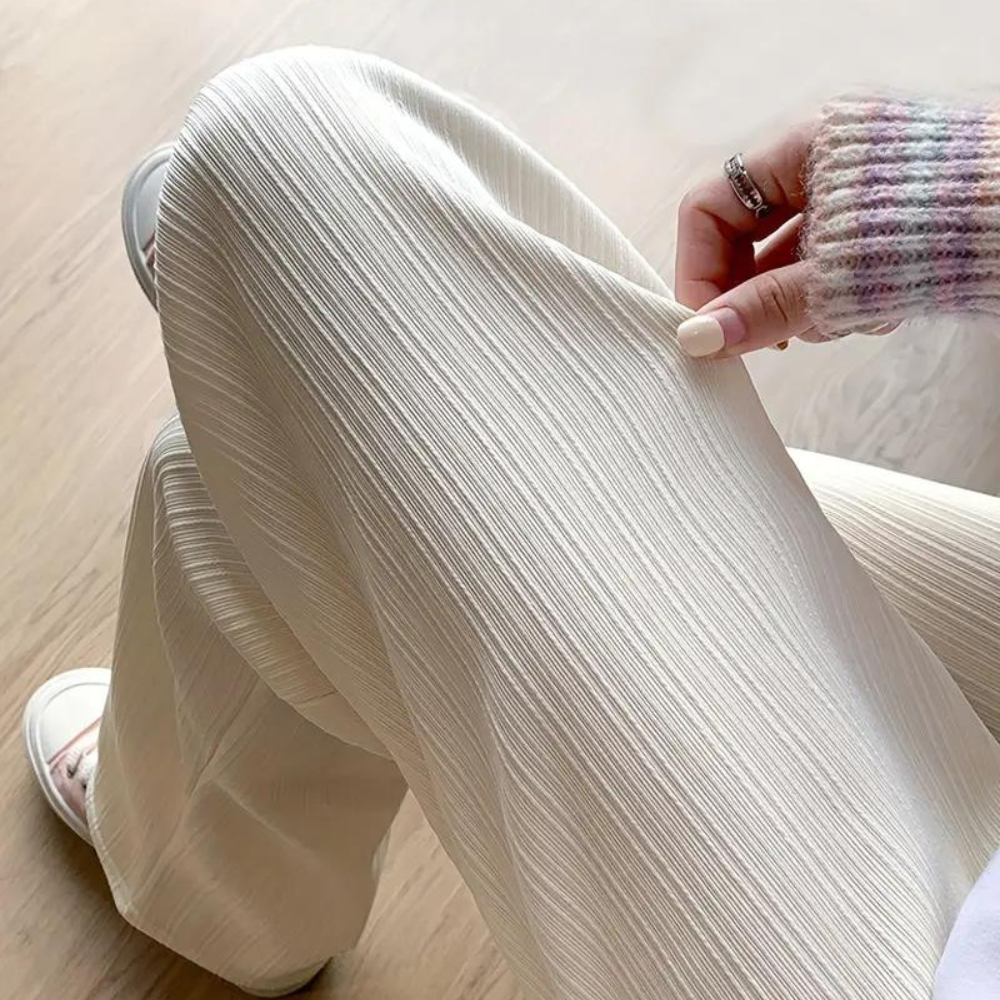 Yasmine - Women's Wide Casual Trousers - Weiß 2