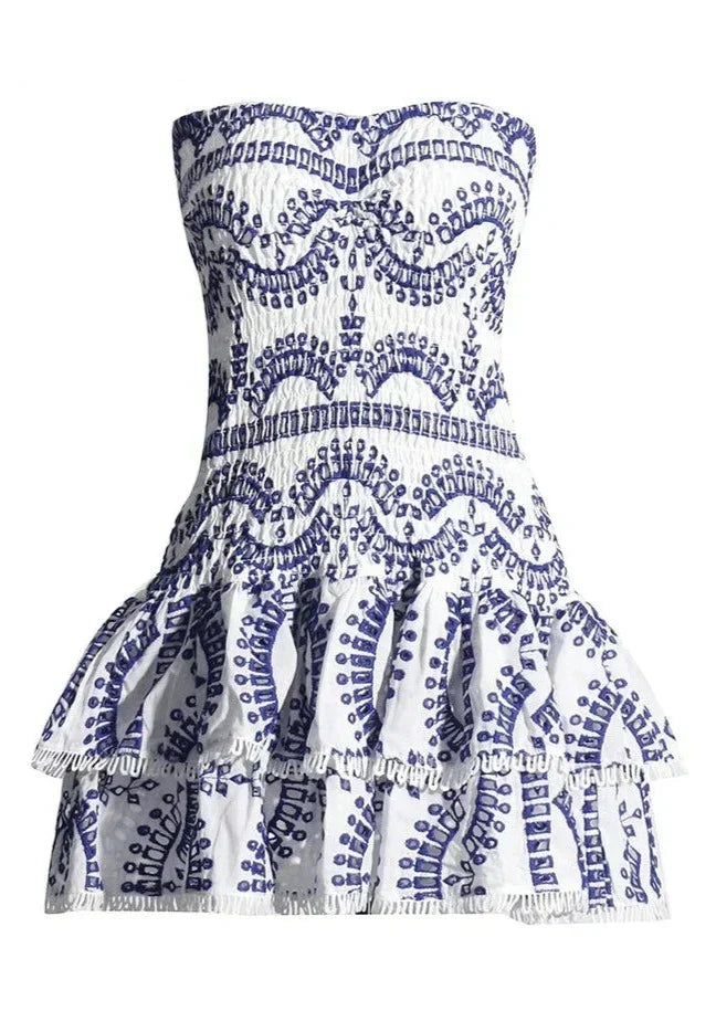Yekaterina - Blue Embroidered Summer Dress - 2
