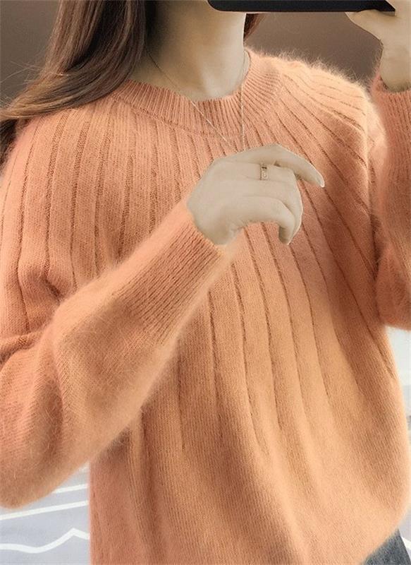 Maren - Fluffige Kaschmir gestrickter Pullover