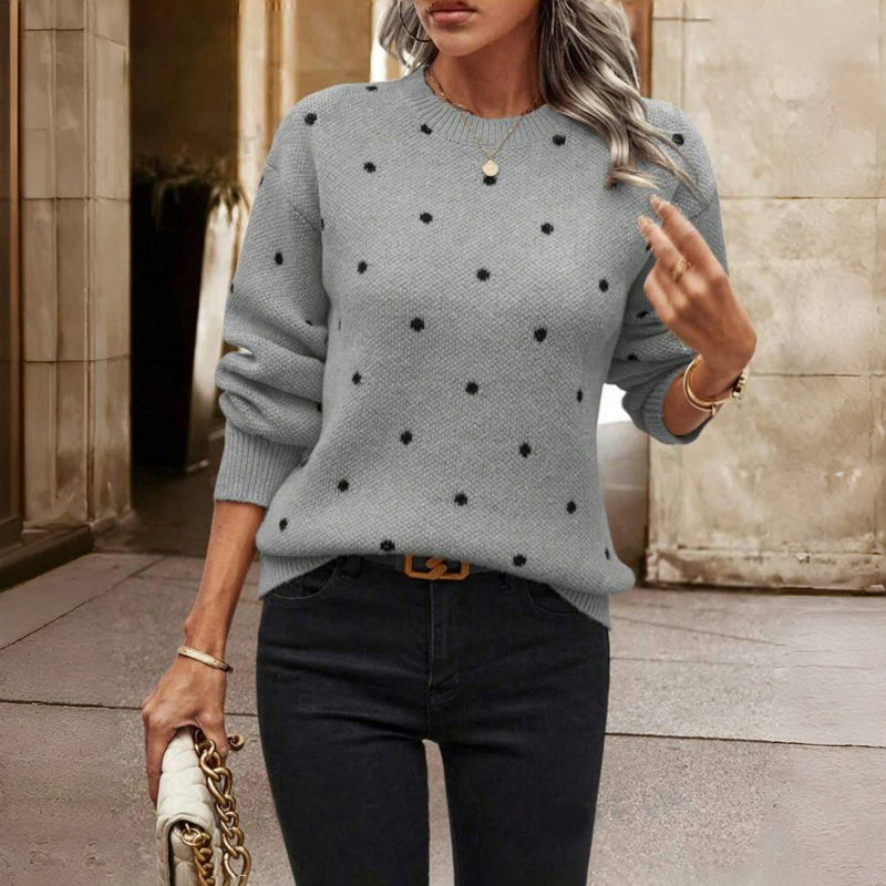 Gabriela - Gepunkteter Damen Strickpullover