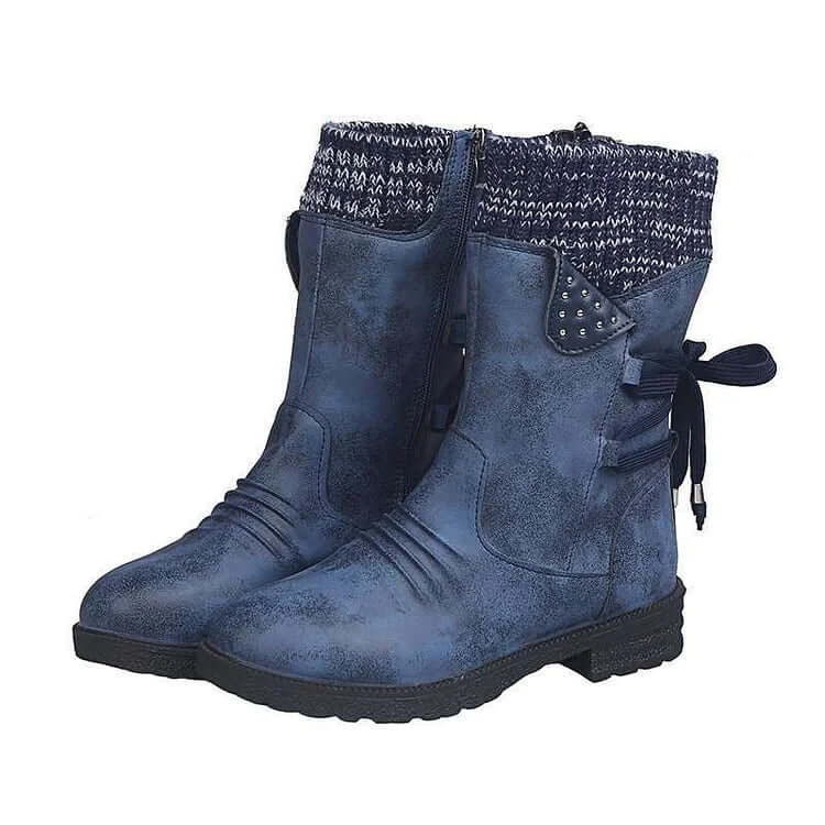 MYLA - Wasserdichte Lederstiefel mit Reißverschluss