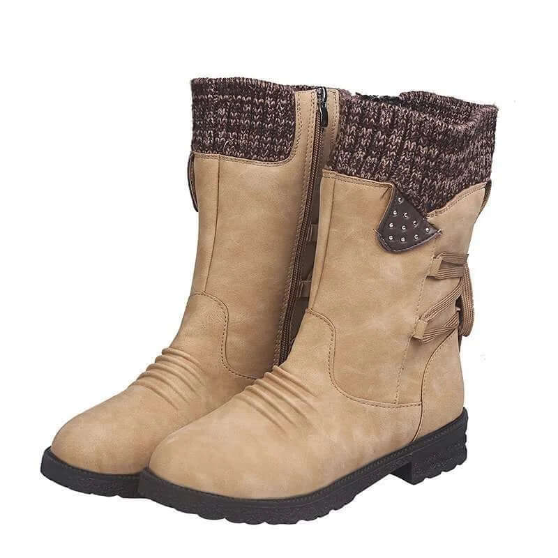 MYLA - Wasserdichte Lederstiefel mit Reißverschluss
