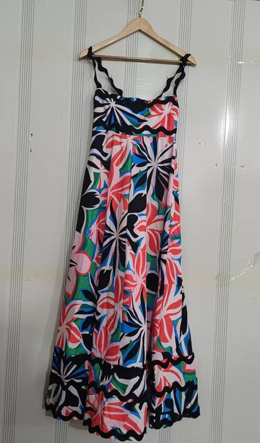 Floriane – Wellenmuster Kleid mit Trägern für Damen