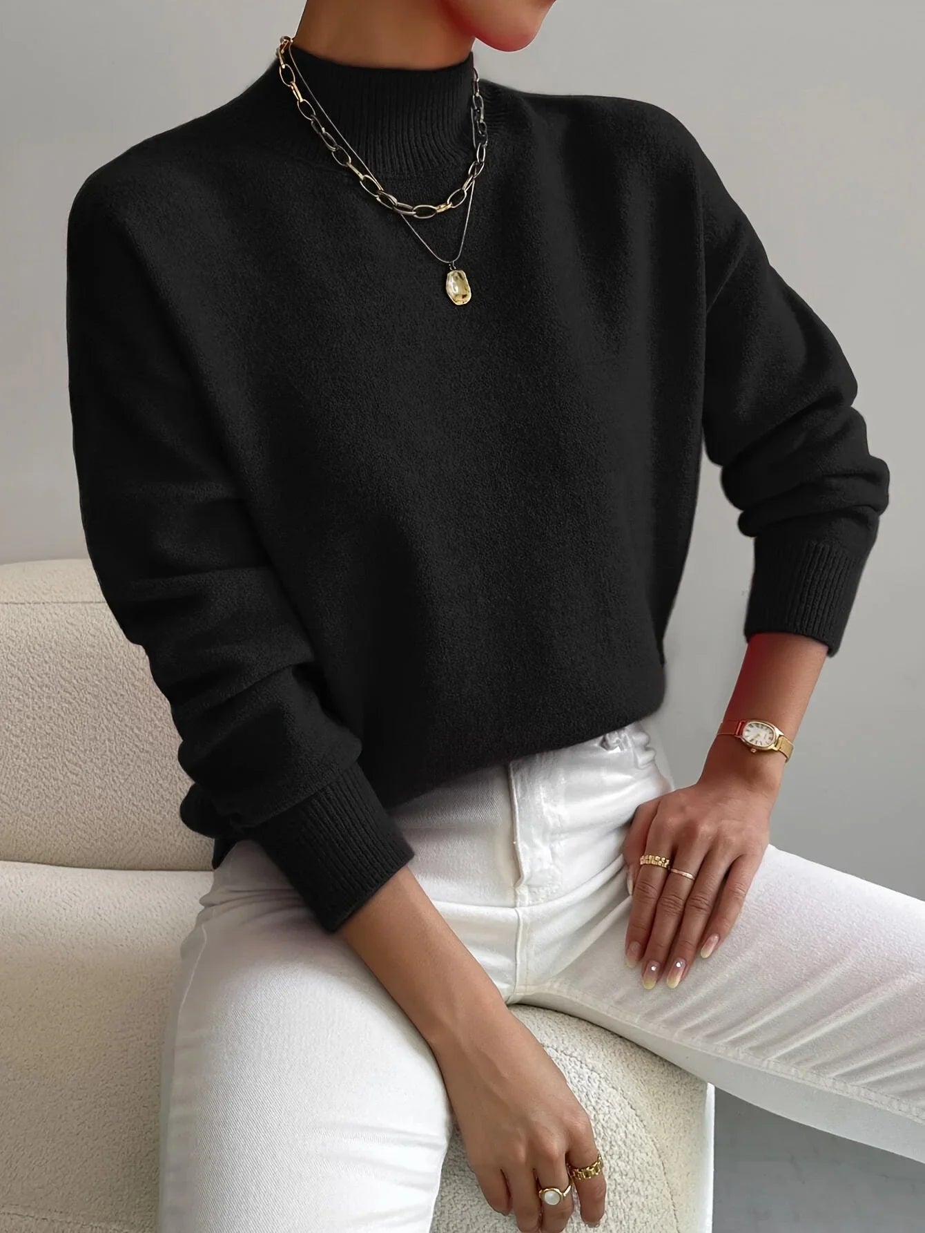 Petra – Lockere Damen Rollkragenpullover