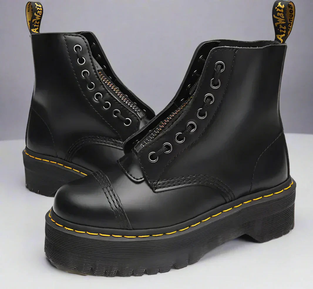 Constanze - Damen Leder Schnürstiefel Robust Elegant