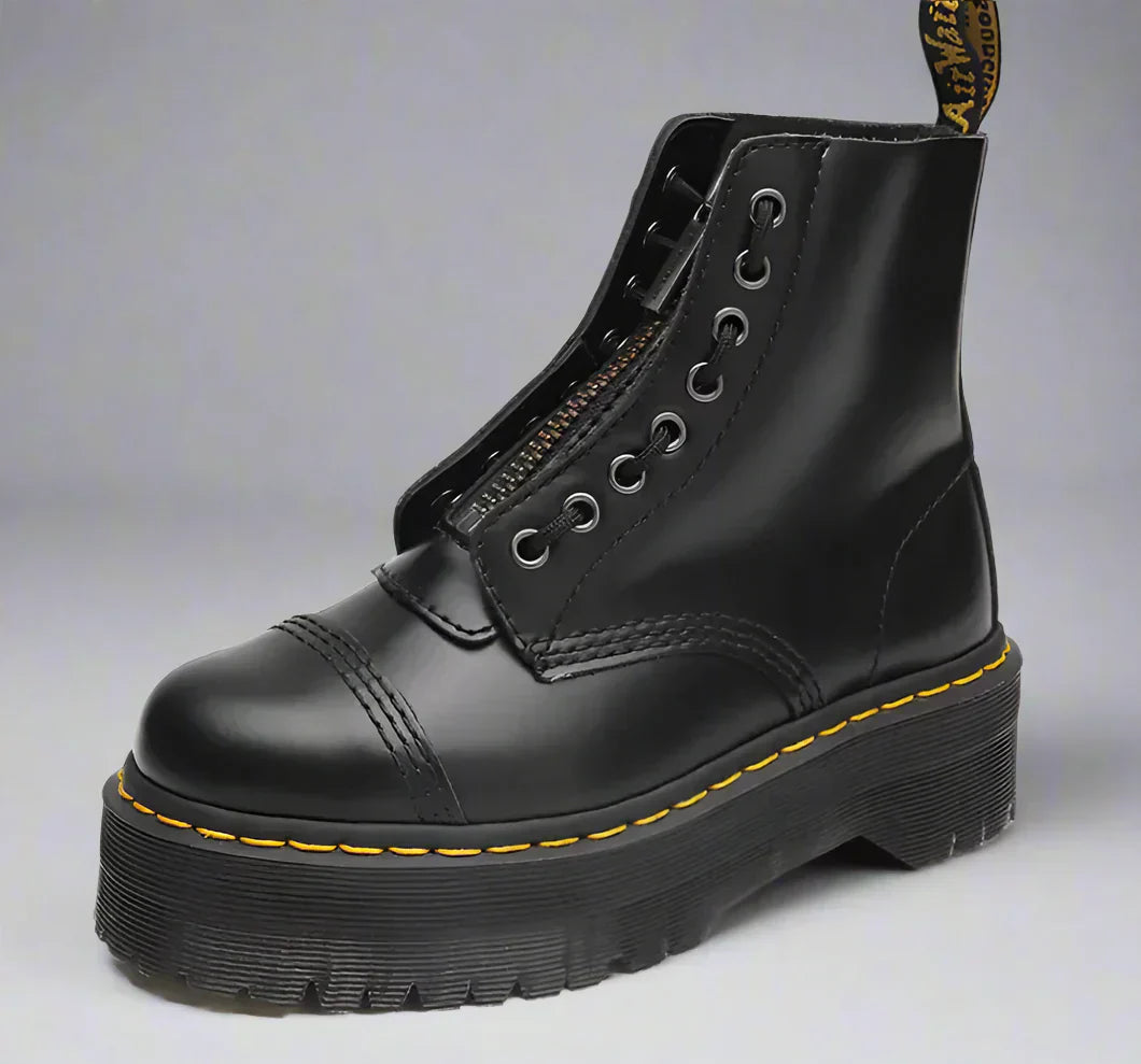 Constanze - Damen Leder Schnürstiefel Robust Elegant
