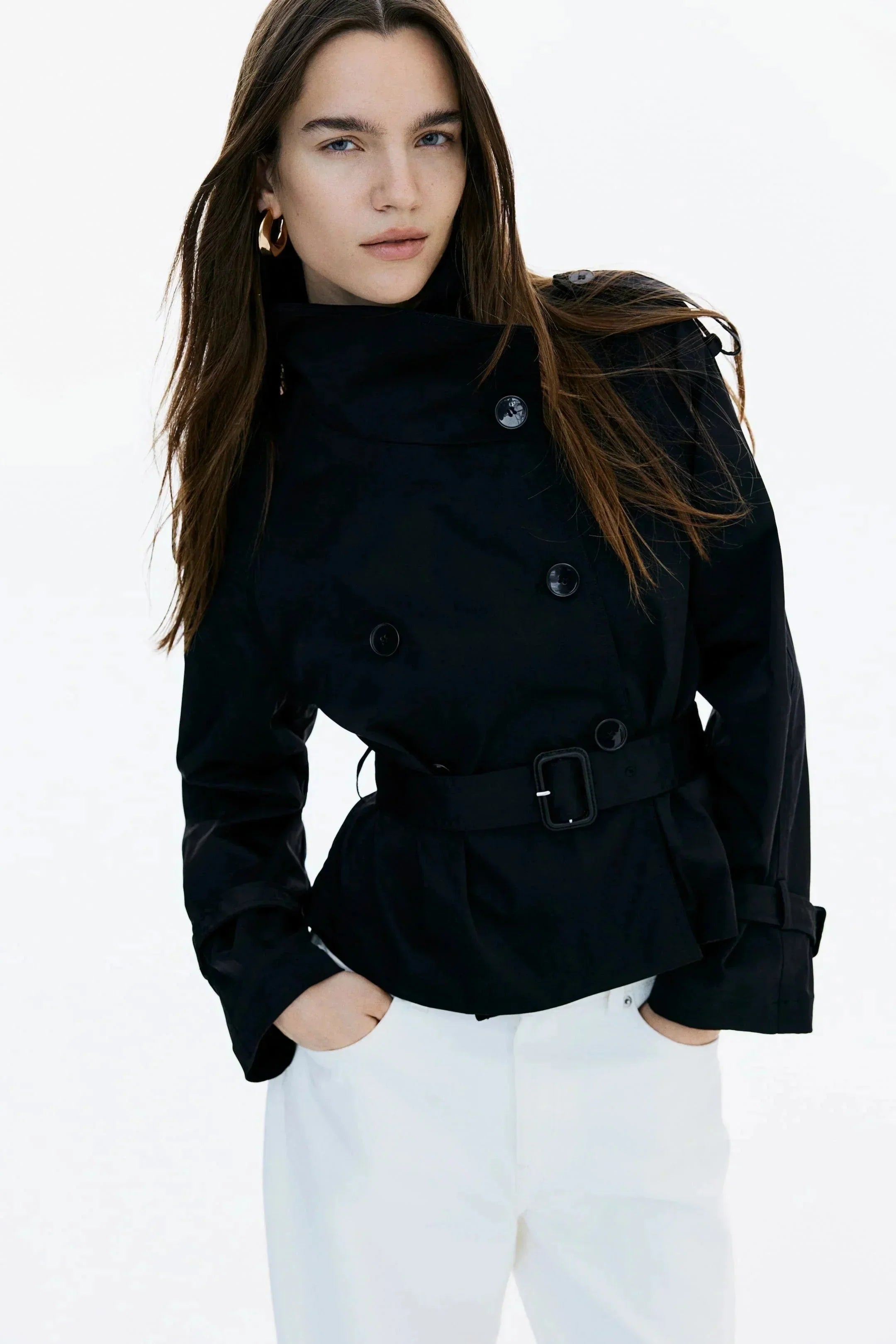 Pamela – Trenchcoat Mit Hohem Kragen Und Taillengürtel