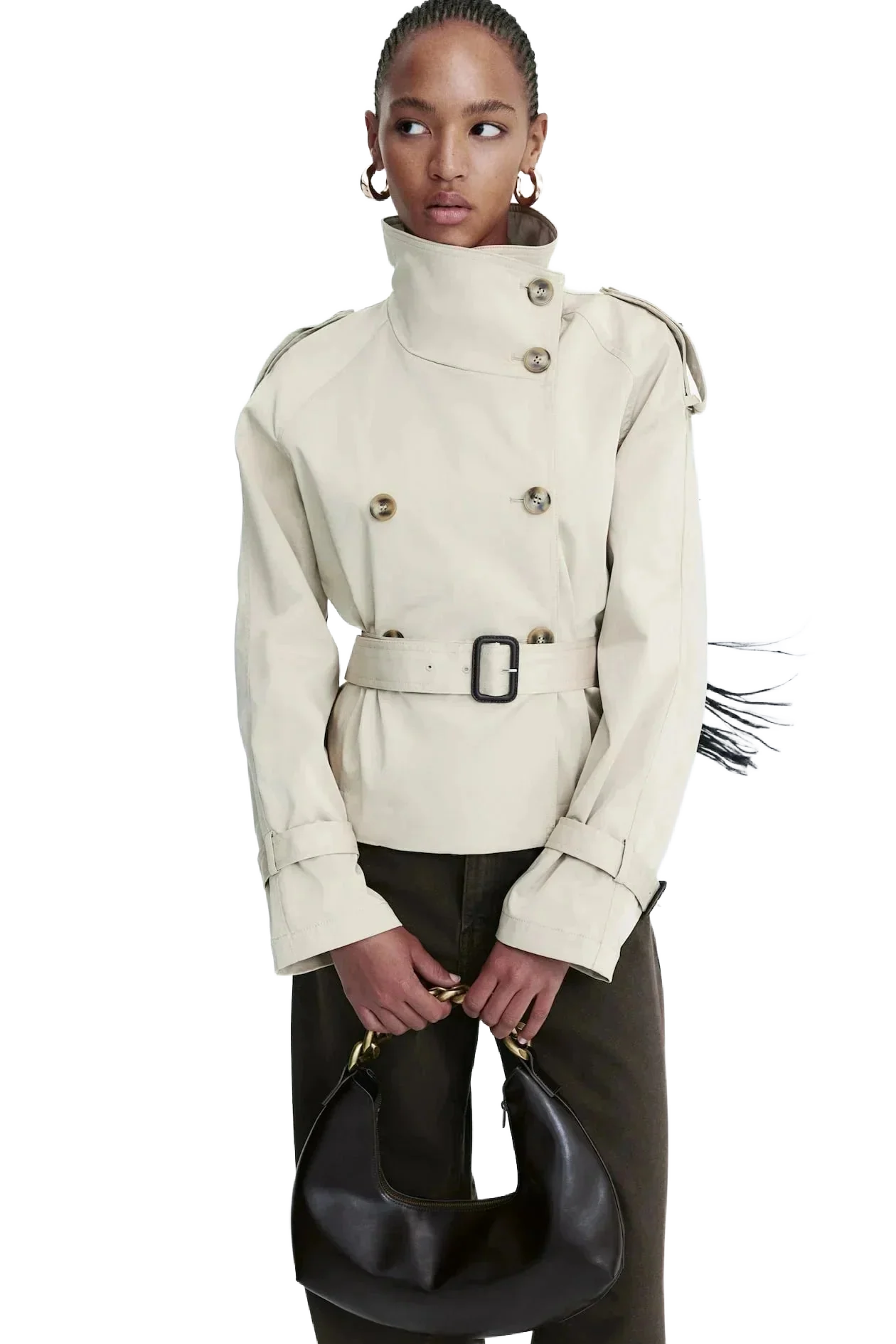 Pamela – Trenchcoat Mit Hohem Kragen Und Taillengürtel