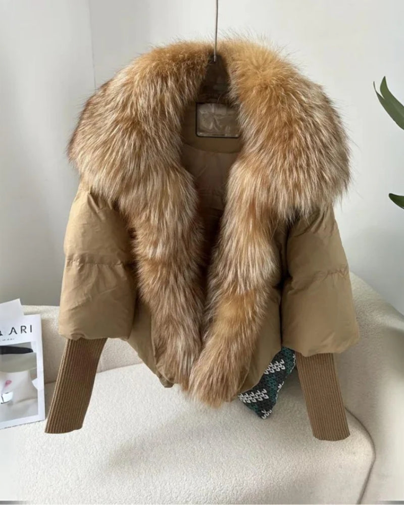 Delphine - Damen Puffer Winterjacke mit Kragen