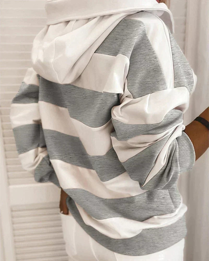 Charlotte - Gestreifter Damen Kapuzenpulli mit Stil