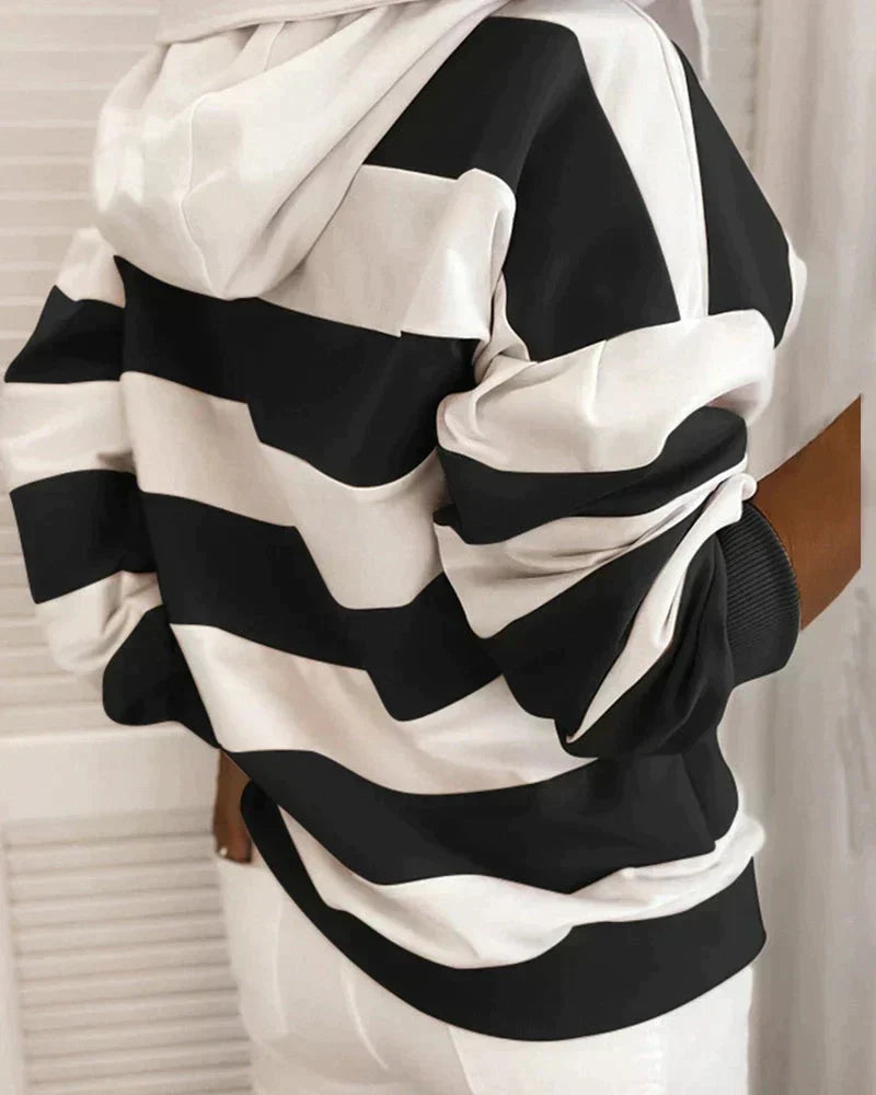Charlotte - Gestreifter Damen Kapuzenpulli mit Stil