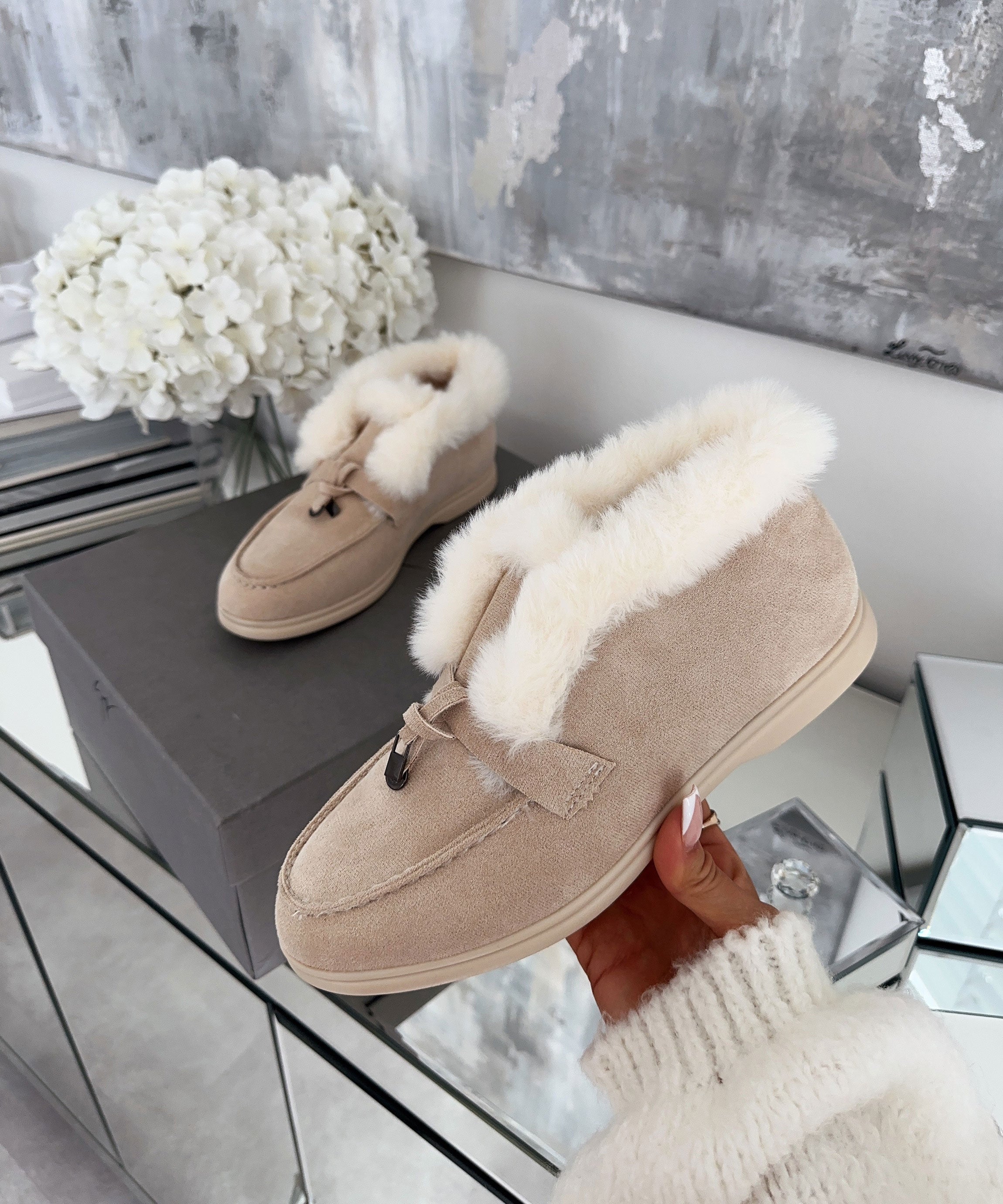 Lina - Gefütterte Loafer Beige