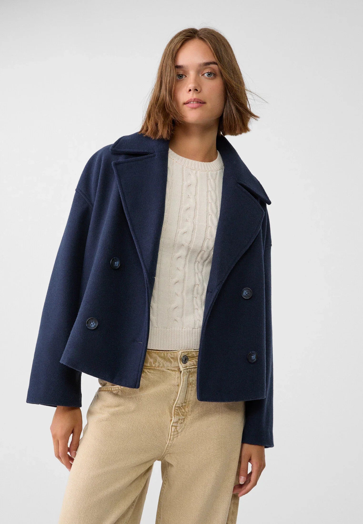 Vincenza - Kurze Zweireihige Jacke für Damen