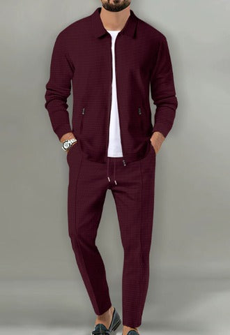 Hubert – Herren Zweiteiler Set Lässig Einfarbig Loose Fit