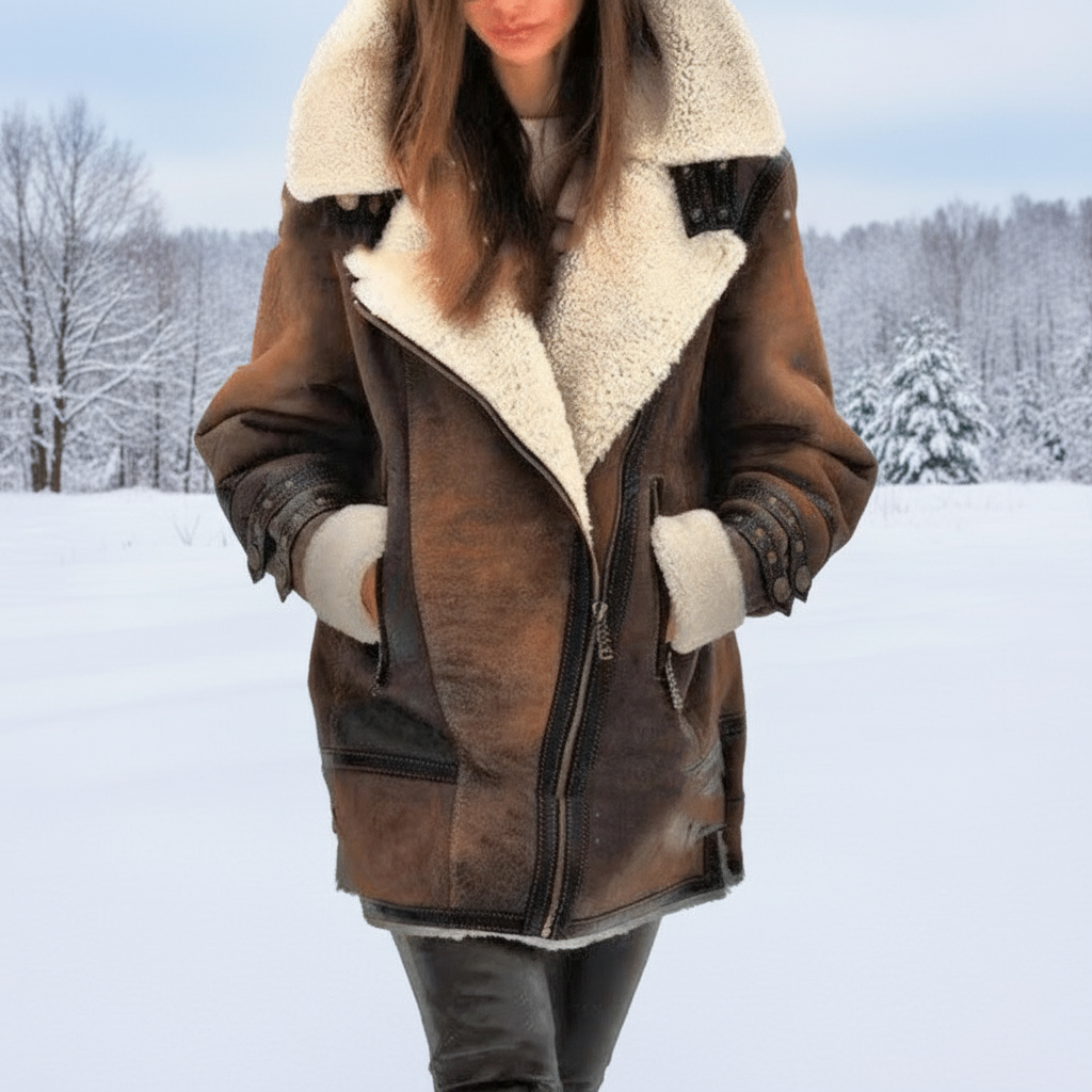 Christa – Zeitlose Aviator Jacke Mit Warmem Kragen