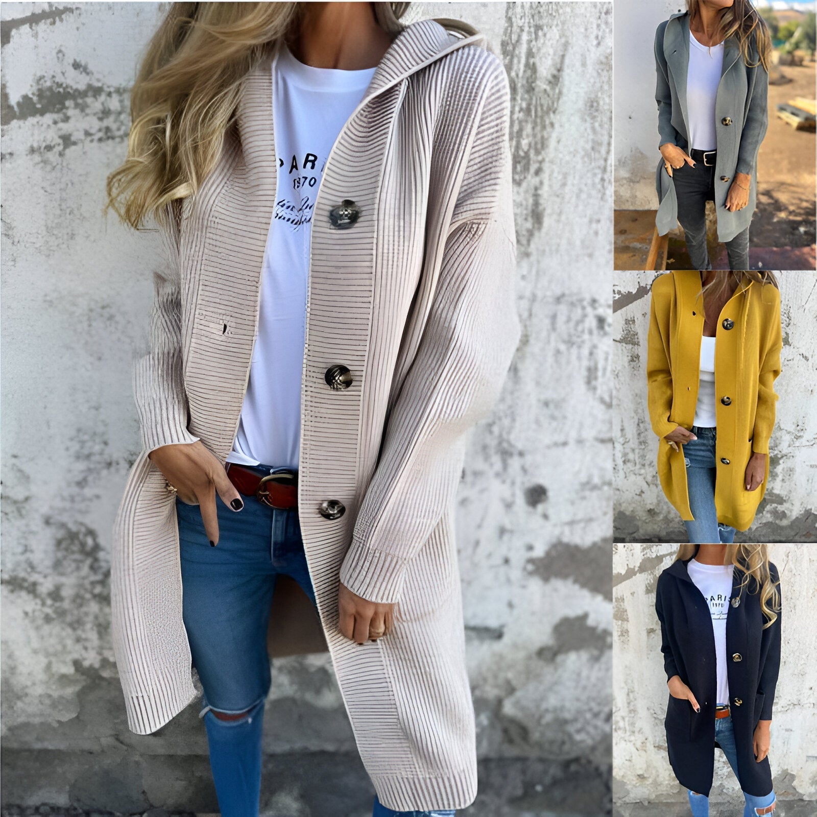 Blossom - Frühling/Herbst Kapuzen-Strickjacke