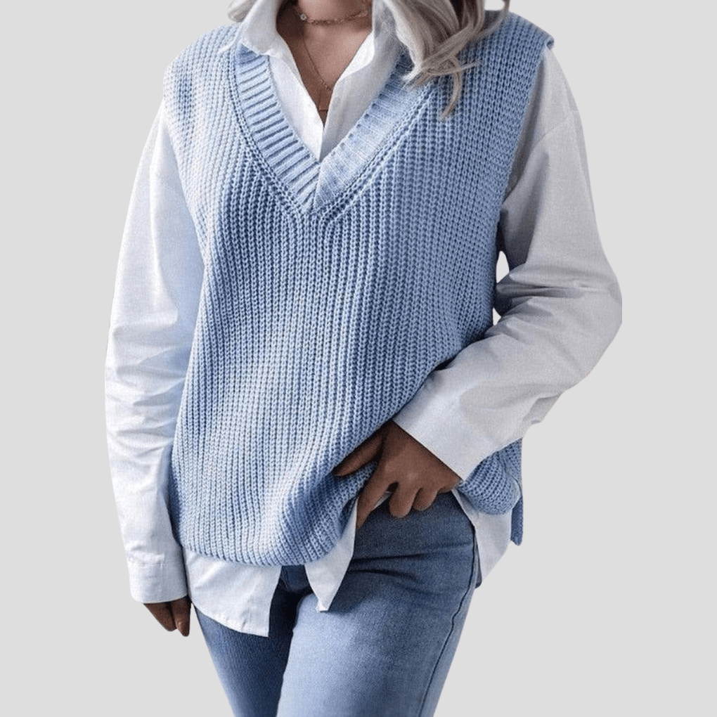 Melanie - Eleganter Damenpullover V Ausschnitt Strick