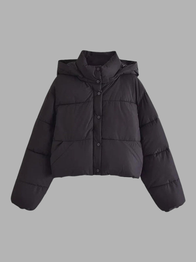 Erika - Glänzende Damen Pufferjacke mit Kapuze