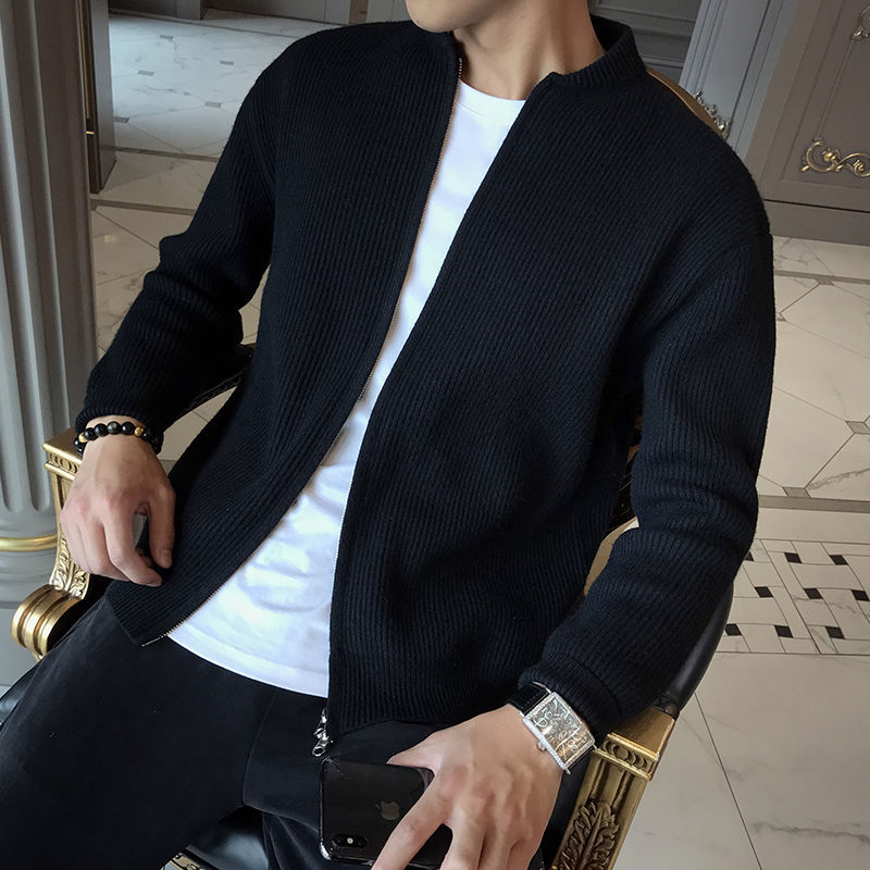 Frodo - Klassische Herren Strickjacke mit Reißverschluss & Rippstruktur