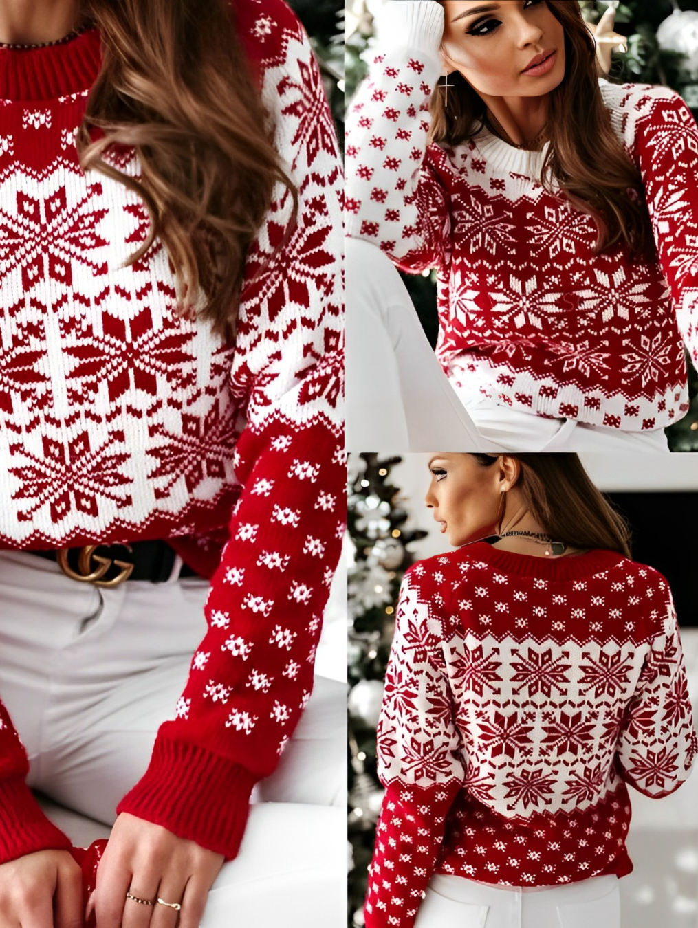 Stella Schneeflocken-Winterpullover