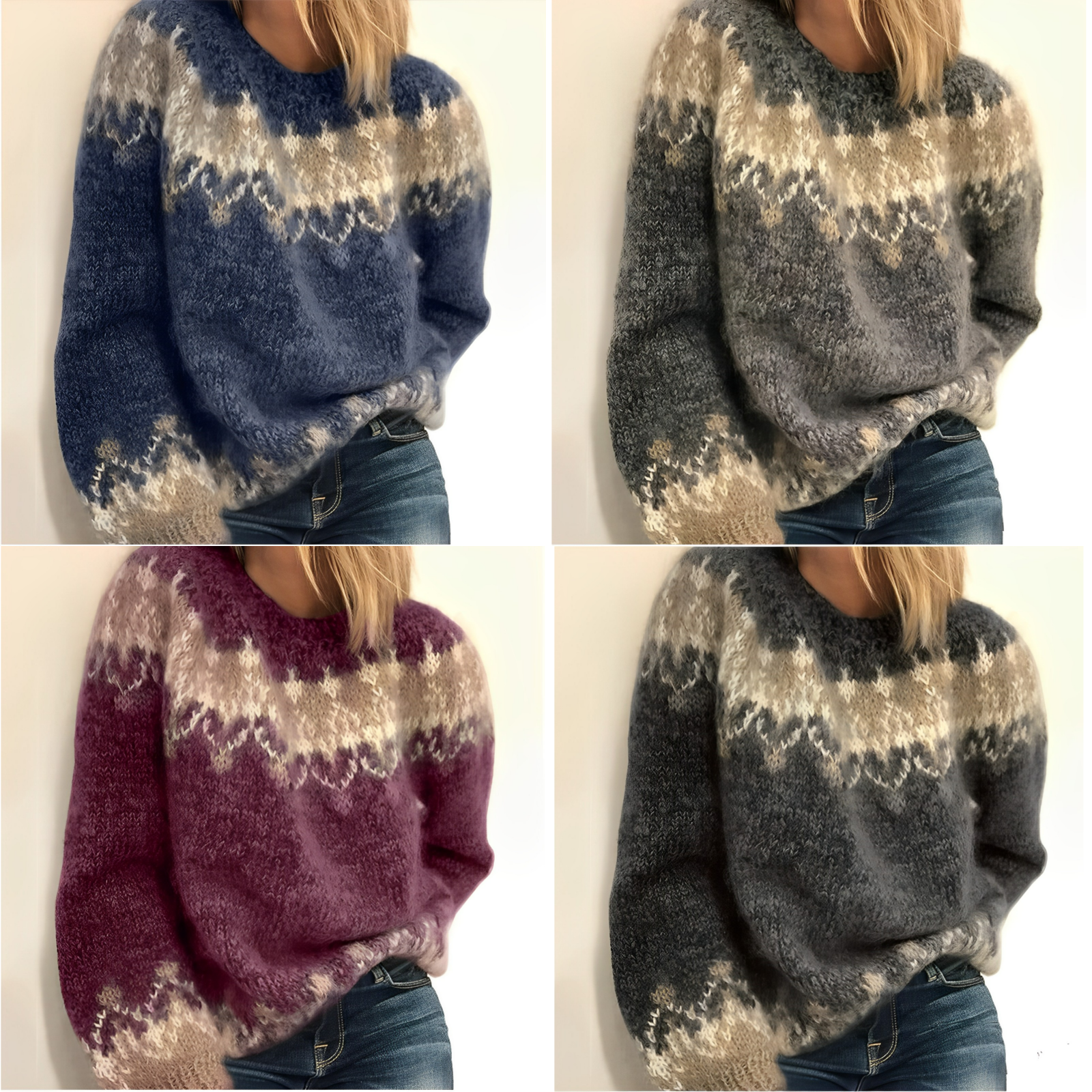 Isabelle - Eleganter Und Bequemer Jacquard-Pullover
