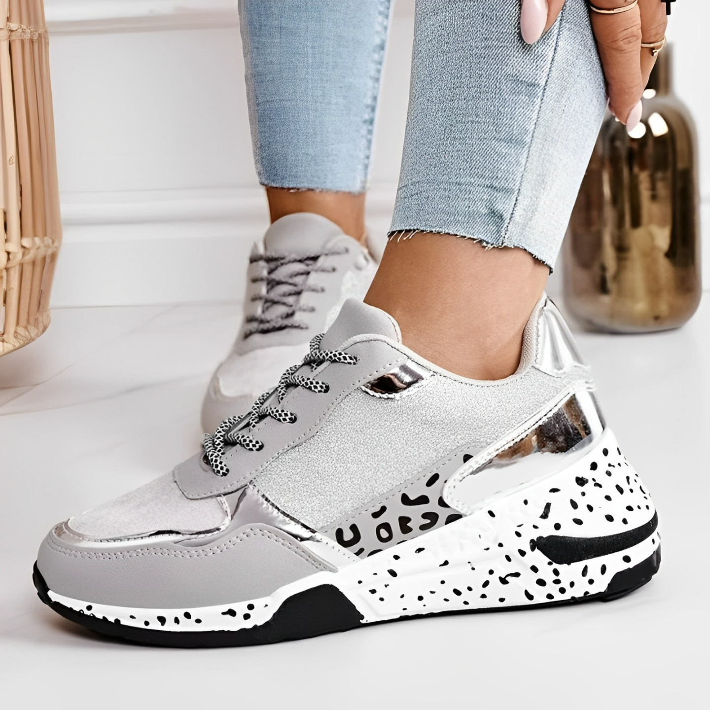 Delora- Orthopädische Turnschuhe Silber 2