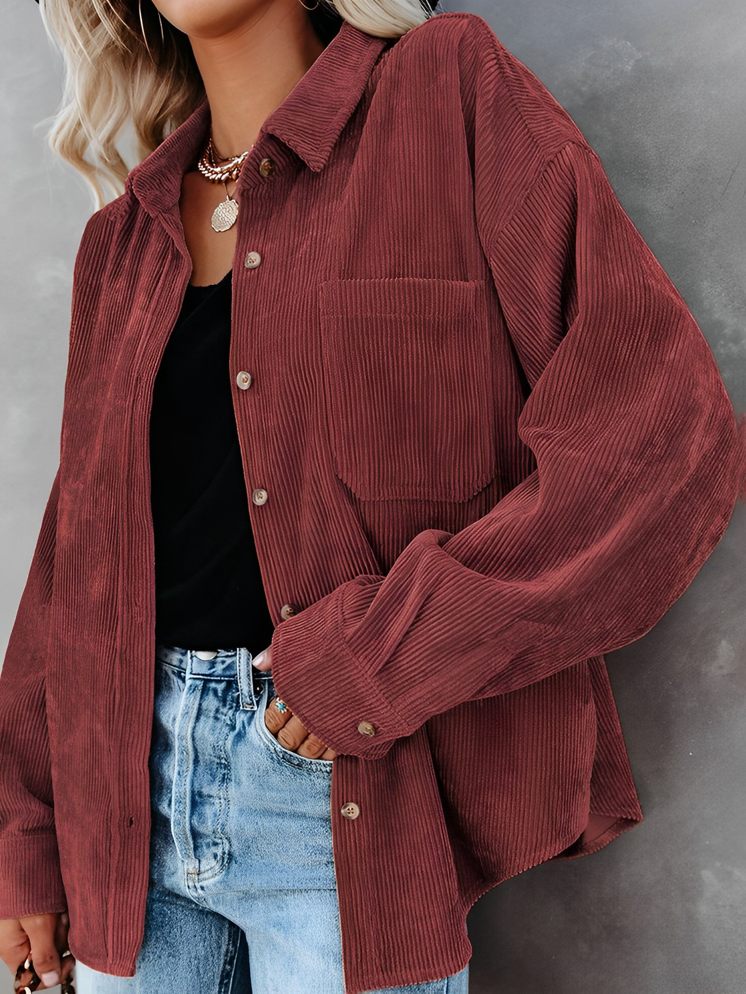 Filena - Kord Knopf-Jacke