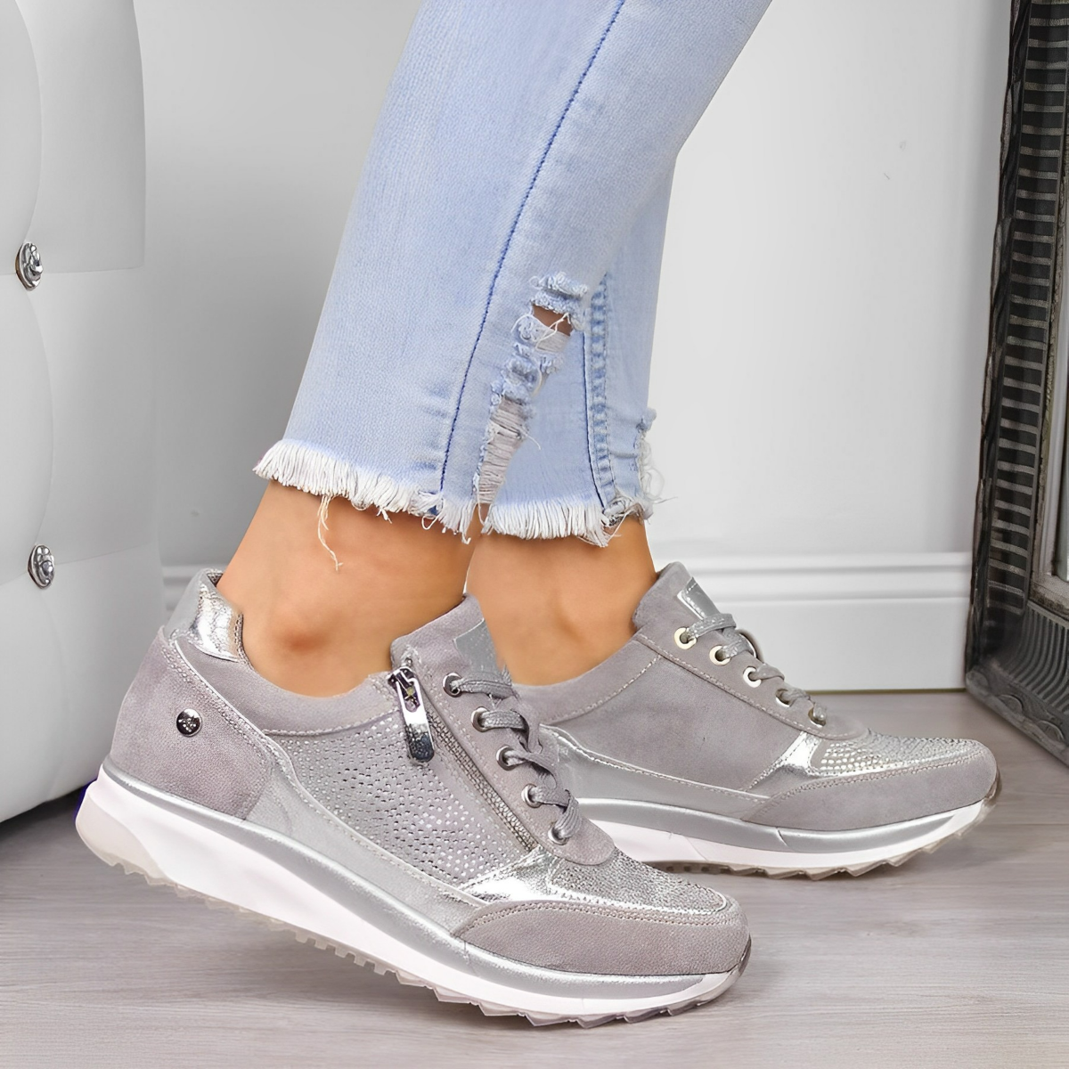 Pro Shoes - Reißverschluss-Turnschuhe Grau