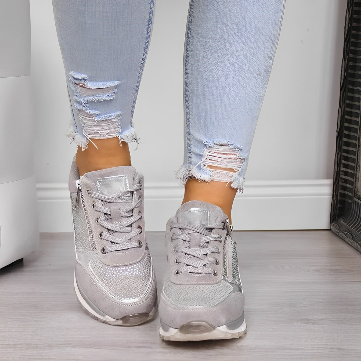 Pro Shoes - Reißverschluss-Turnschuhe Grau 3