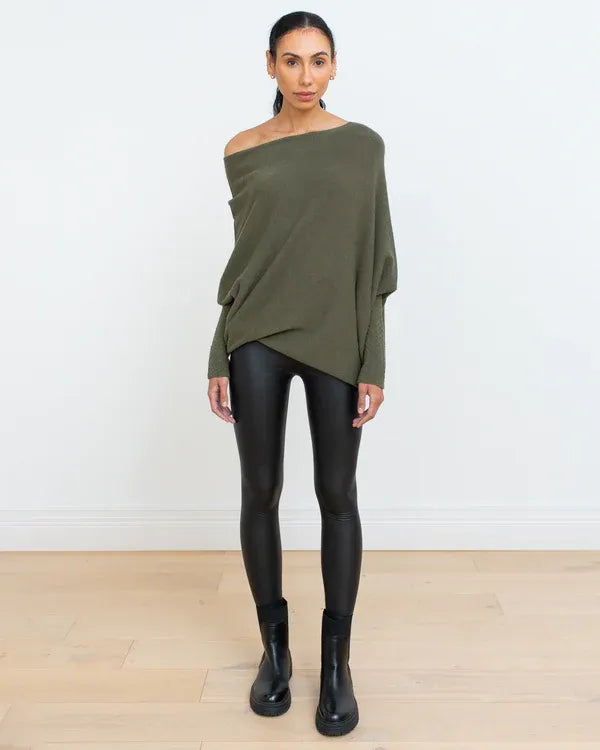 Roza - Asymmetrischer Cloud Drapierter Pullover