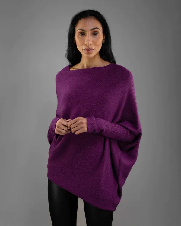 Roza - Asymmetrischer Cloud Drapierter Pullover