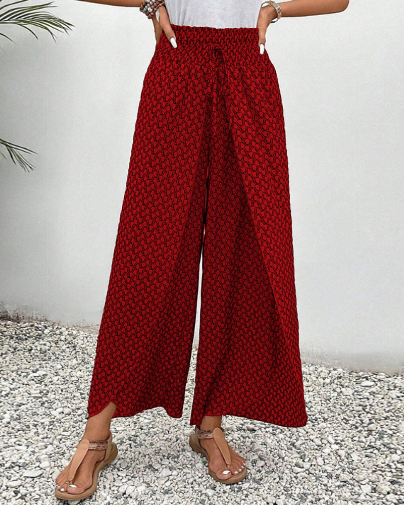 Steylla - Geometrische Hose mit weitem Bein