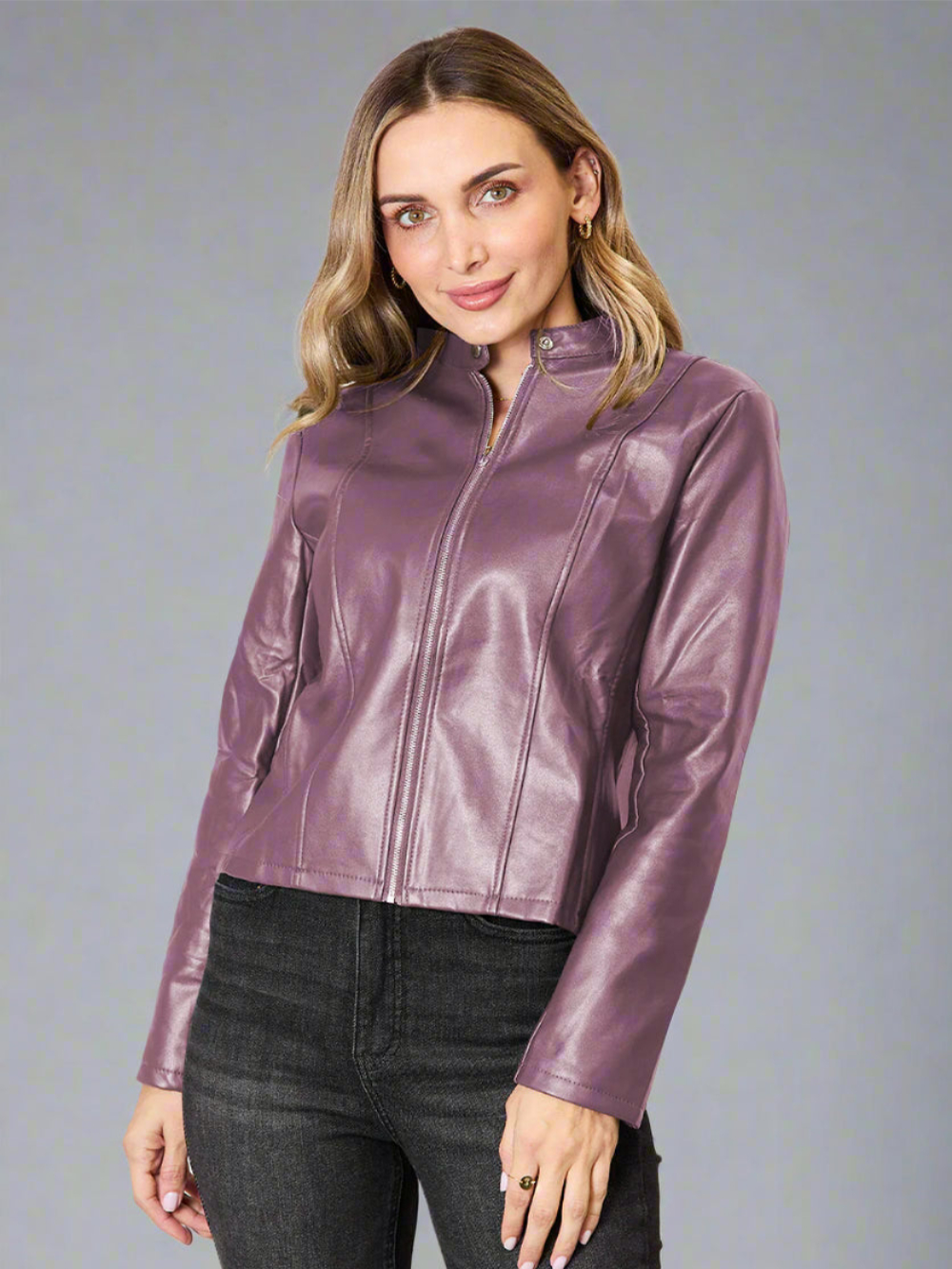 Ursula – Jacke mit Stehkragen und Reißverschluss