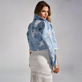 Reene - Zerrissene Denimjacke im Used-Look