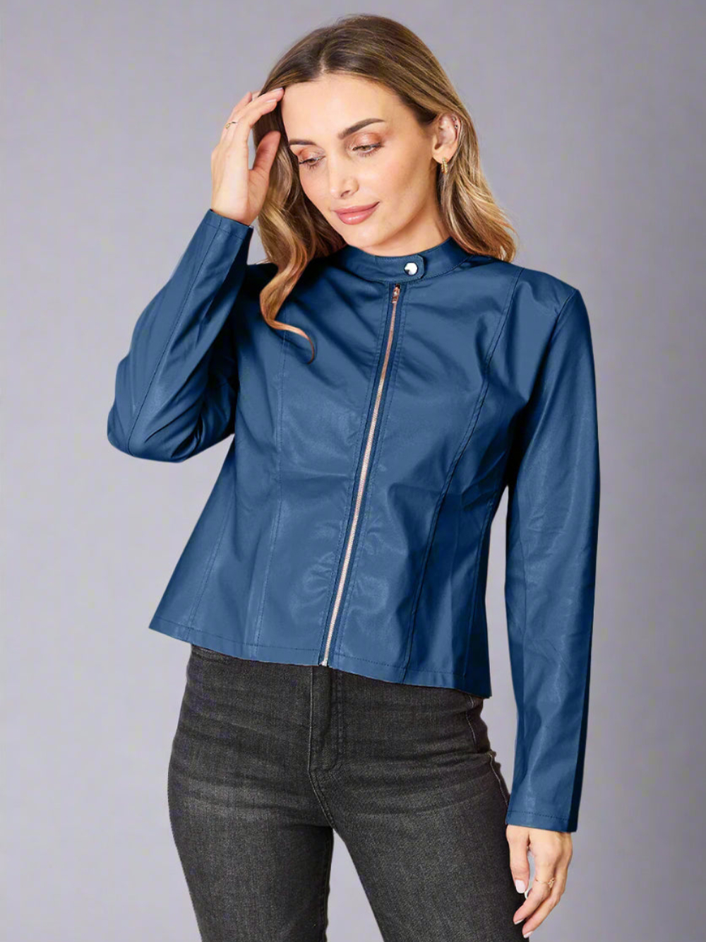 Ursula – Jacke mit Stehkragen und Reißverschluss