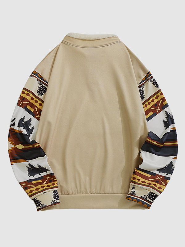 Alain - Retro Western Aztec Fleece-Sweatshirt