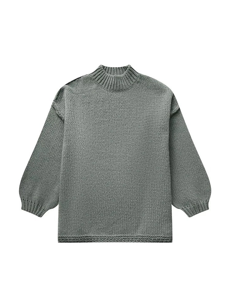 Stella - Lässiger Strickpulli mit halbhohem Kragen