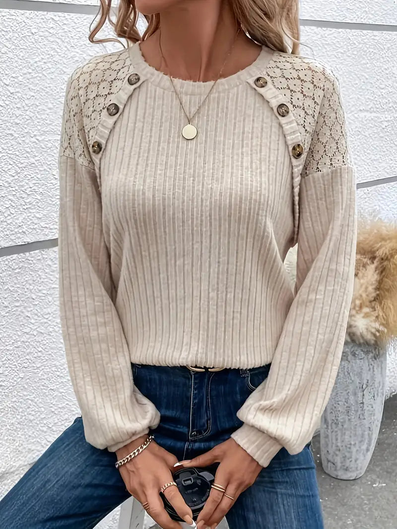 Sara - Pullover Winter Warm Kuschelig Rundhals Damen