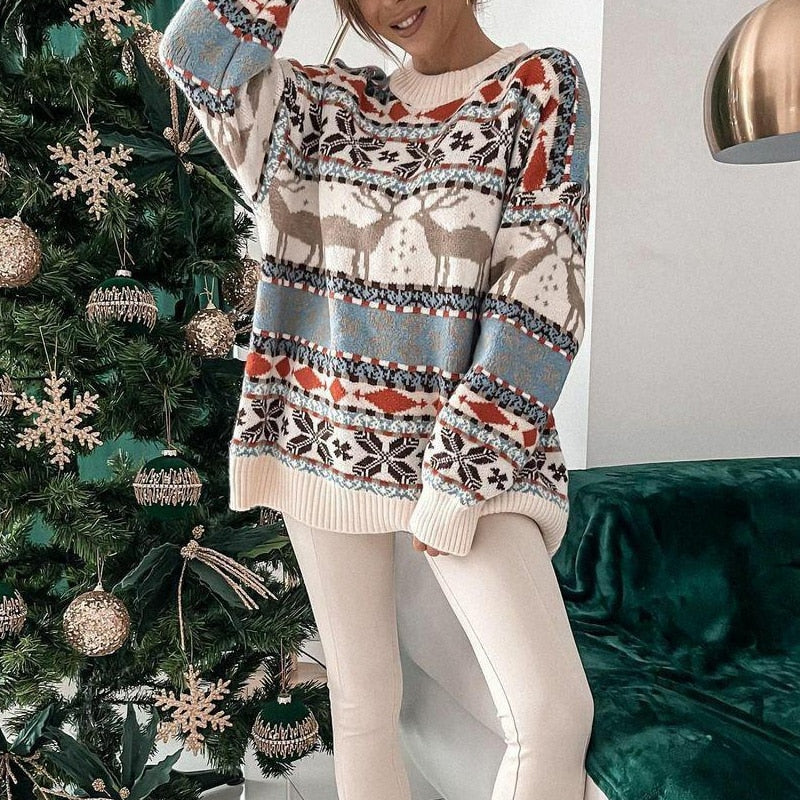 Marie – Warmer Damenpullover im Weihnachtslook