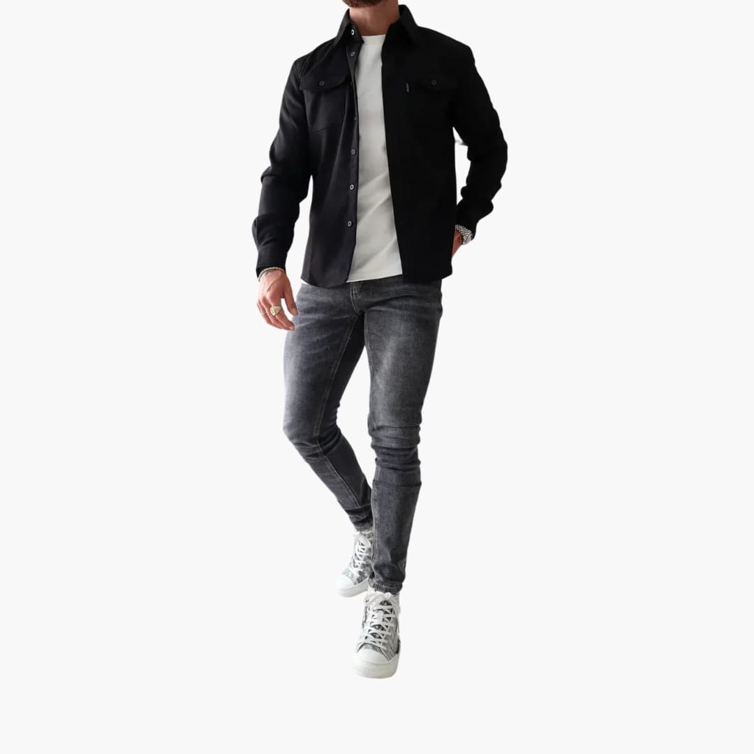 Luigi – Herren-Hemdjacke mit Knopfleiste