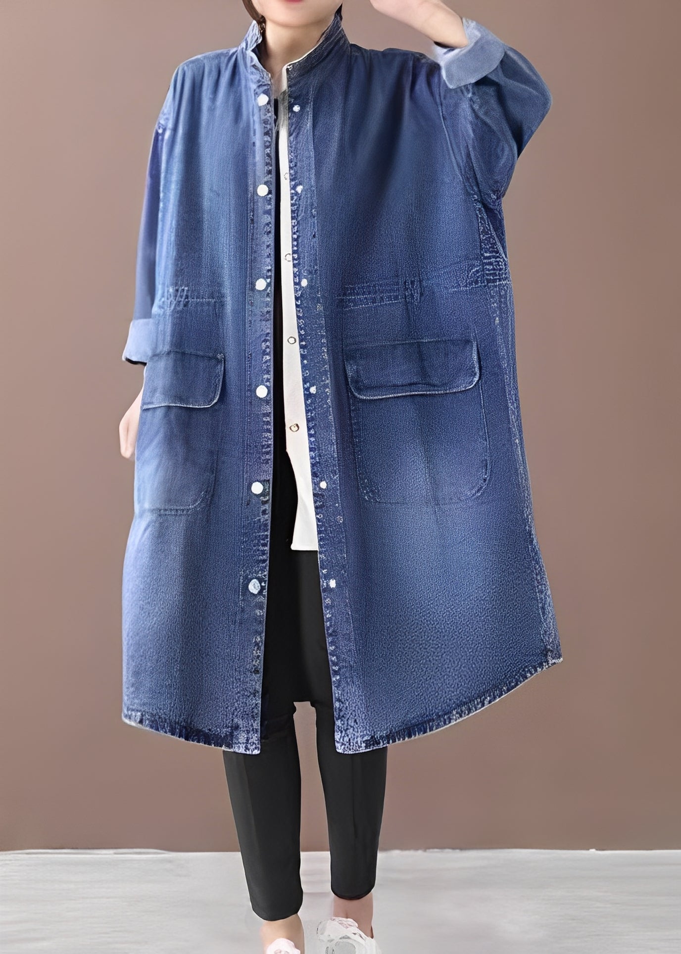Debora - Lockere Damen Jeansjacke mit Stehkragen