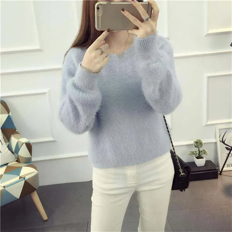 CollegeSweet - Mohair Soft Flushy Pullover