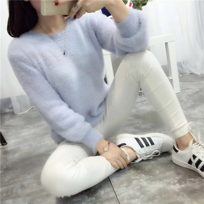 CollegeSweet - Mohair Soft Flushy Pullover