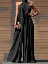 GlamNova - bedruckter Maxi-Romper mit weitem Bein