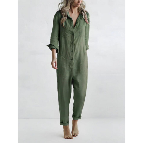 Quinzia - Damen Geknöpfter Jumpsuit | Bequem