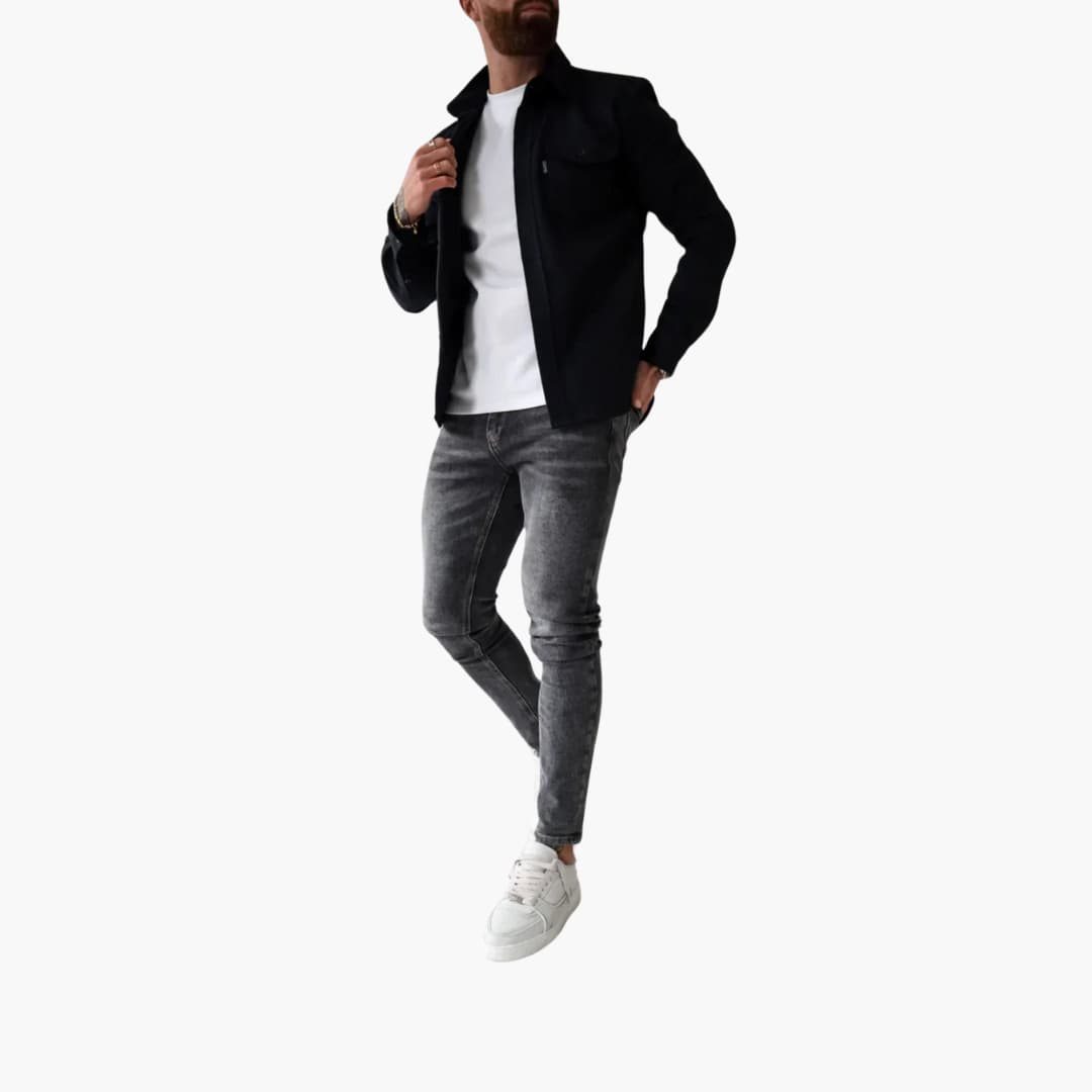 Luigi – Herren-Hemdjacke mit Knopfleiste