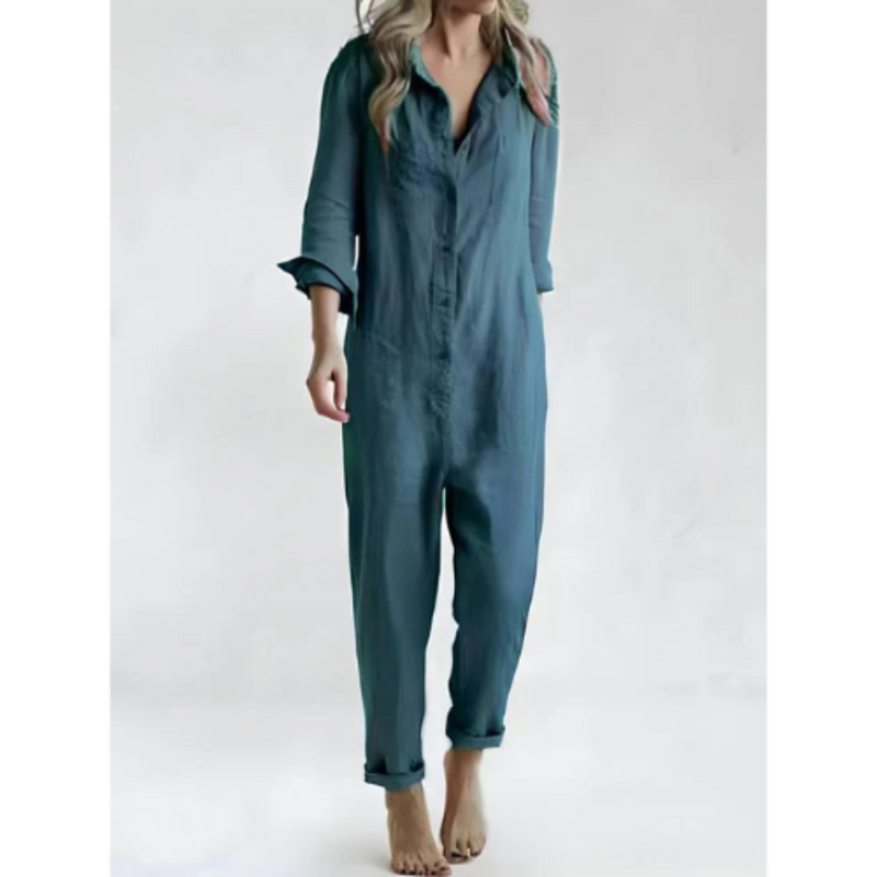 Quinzia - Damen Geknöpfter Jumpsuit | Bequem