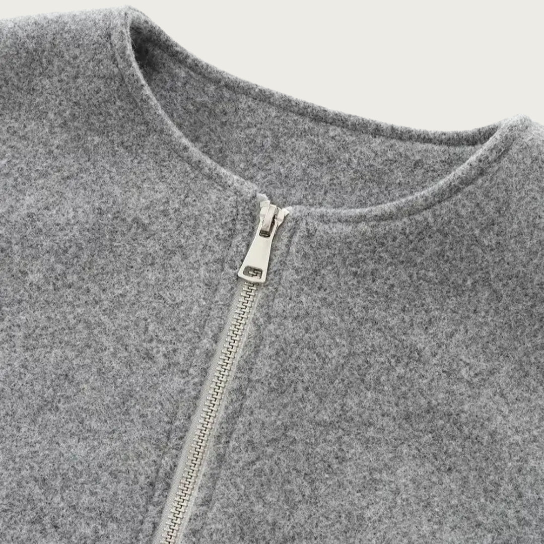 Melina - Cropped Damen Übergangsjacke Ballonärmel Modern